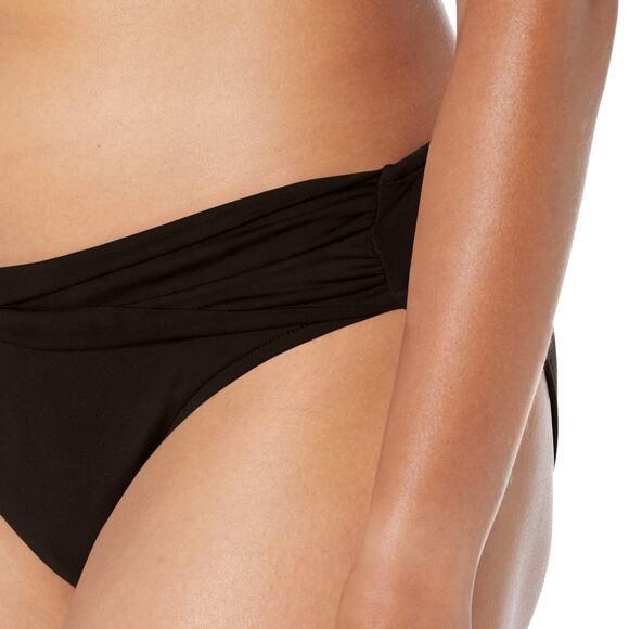 Seafolly Twist Band Hipster Full Coverage Bikini Bottom Swimsuit Black Size 4 - Picture 3 of 6